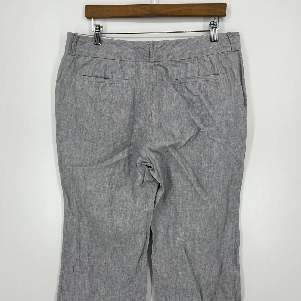 Banana‎ Republic Chino Pants Women's Size 14 Gray The Martin Fit Linen Blend